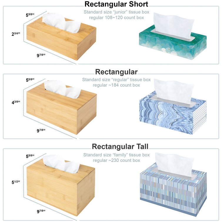 Tissue on sale box measurements